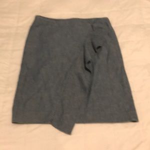 J Crew ruffle front chambray skirt